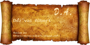 Dévai Albert névjegykártya